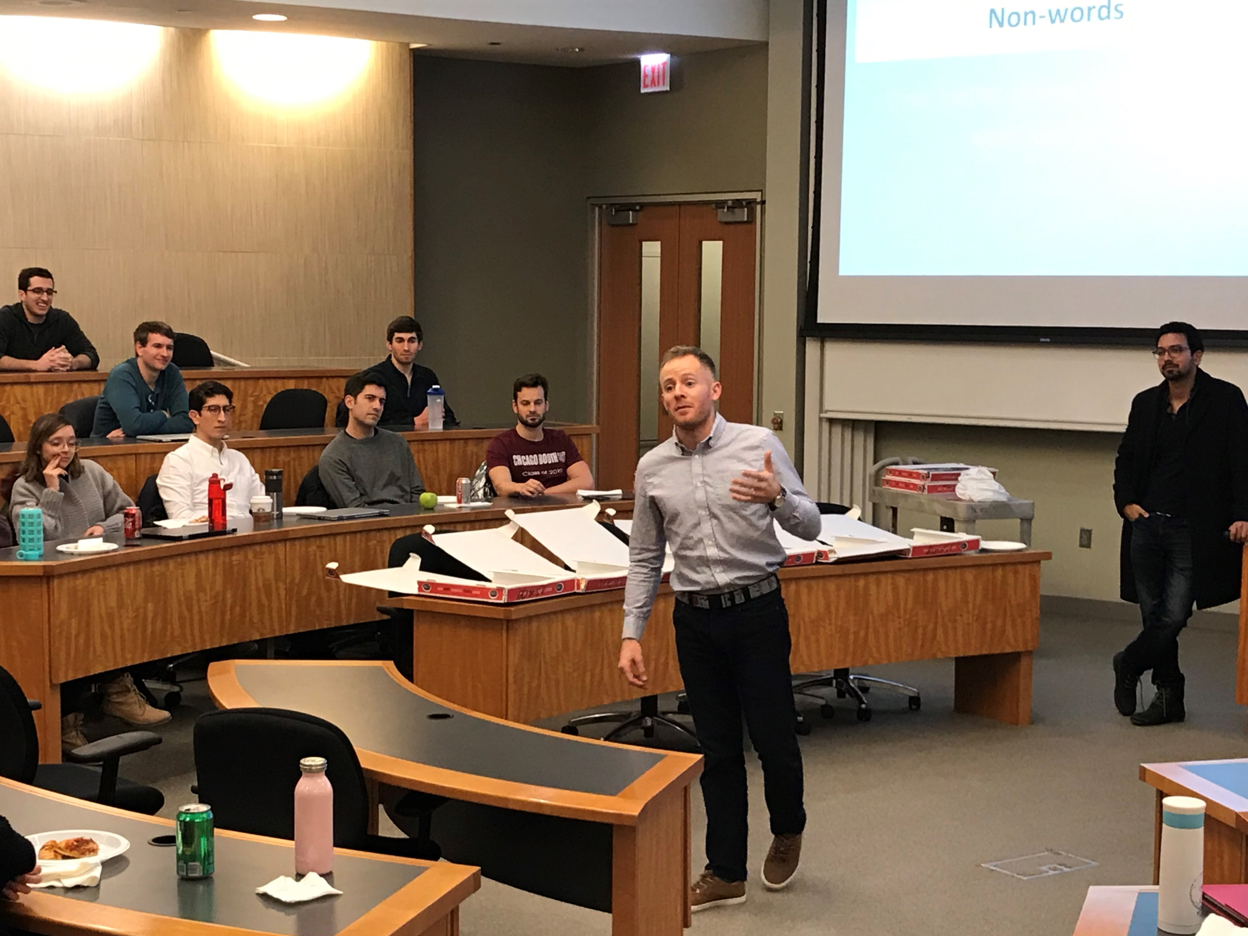 Thomas Egbert (’19) practices speaking without using filler words