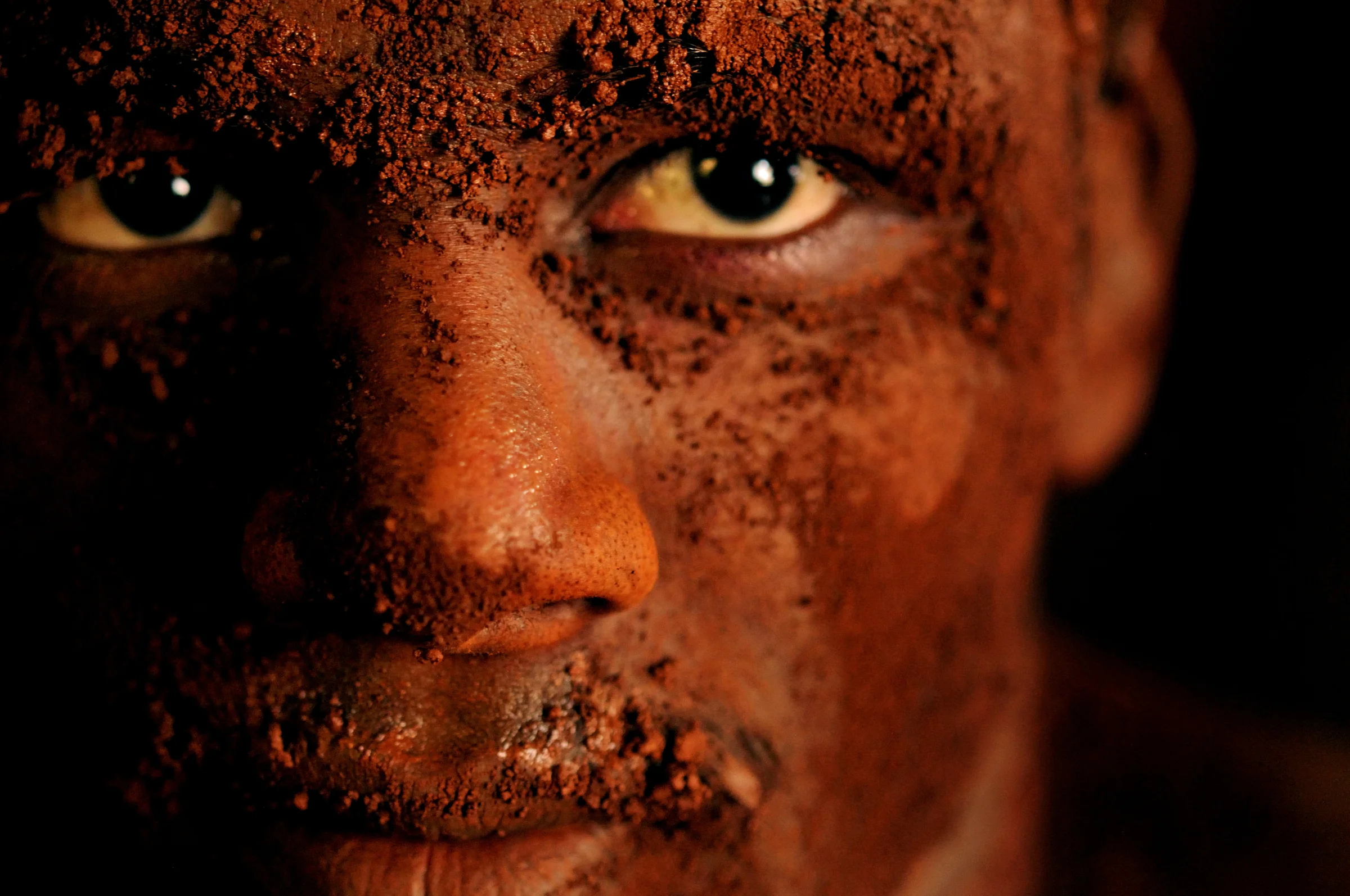 Portrait of an Indian athlete who practices the three thousand year old sport known as "Kushti", a form of wrestling, in its traditional form at the fight club Shahupuri in Kolhapur, India. 2009 © Ami Vitale
