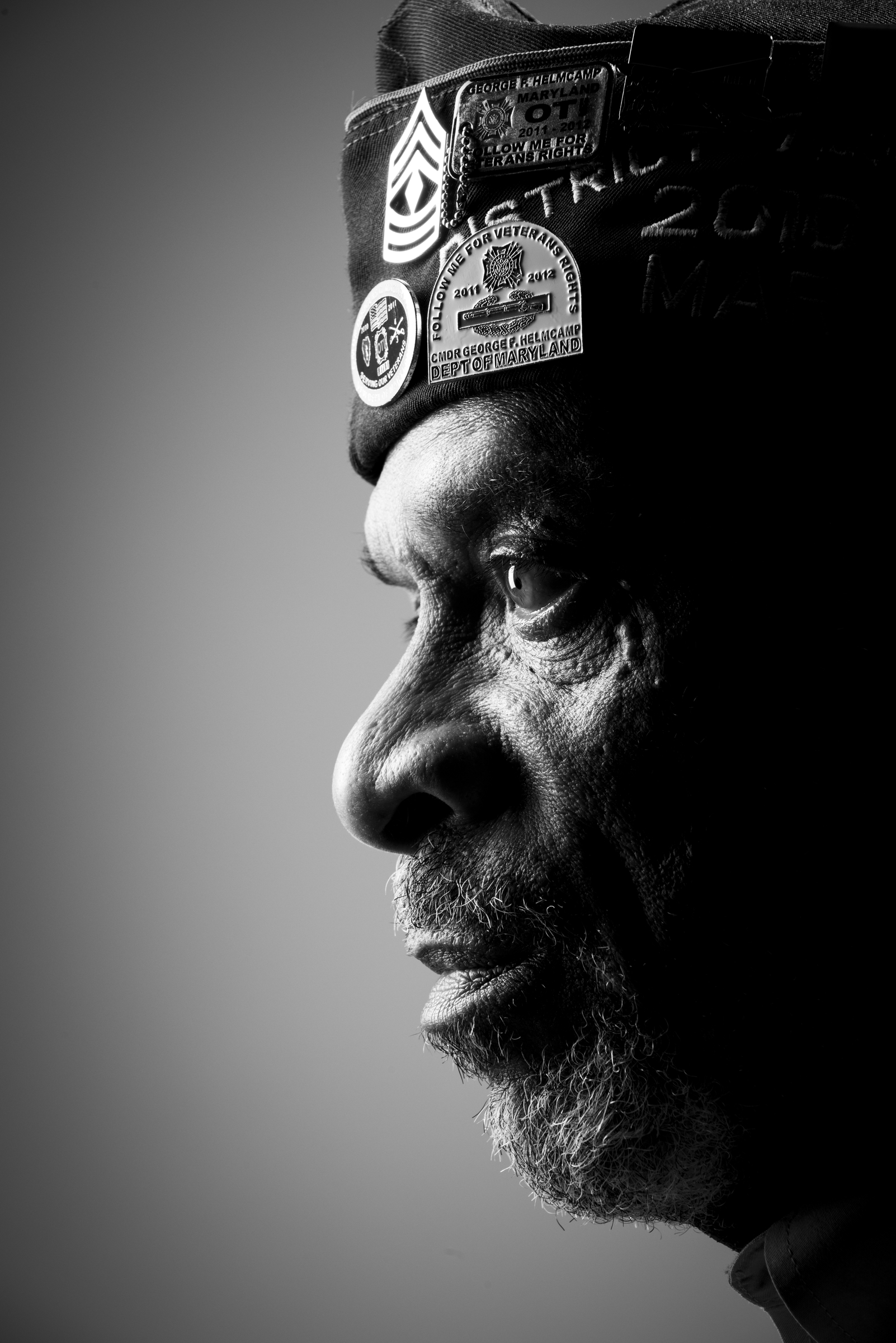 Retired U.S. Army First Sergeant Eugene D. Smith enlisted in 1966 at the height of the Vietnam War. Unlike many who enlisted, or were drafted, during the Vietnam Era, Smith chose to stay in the Army as a Military Police Officer. He rose to the rank of First Sergeant and retired from the Army in 1992. “It was an honor to serve my country,” explains Smith, “but I’m retired now and I can relax and do whatever I want.” 2014 © Stacy L. Pearsall