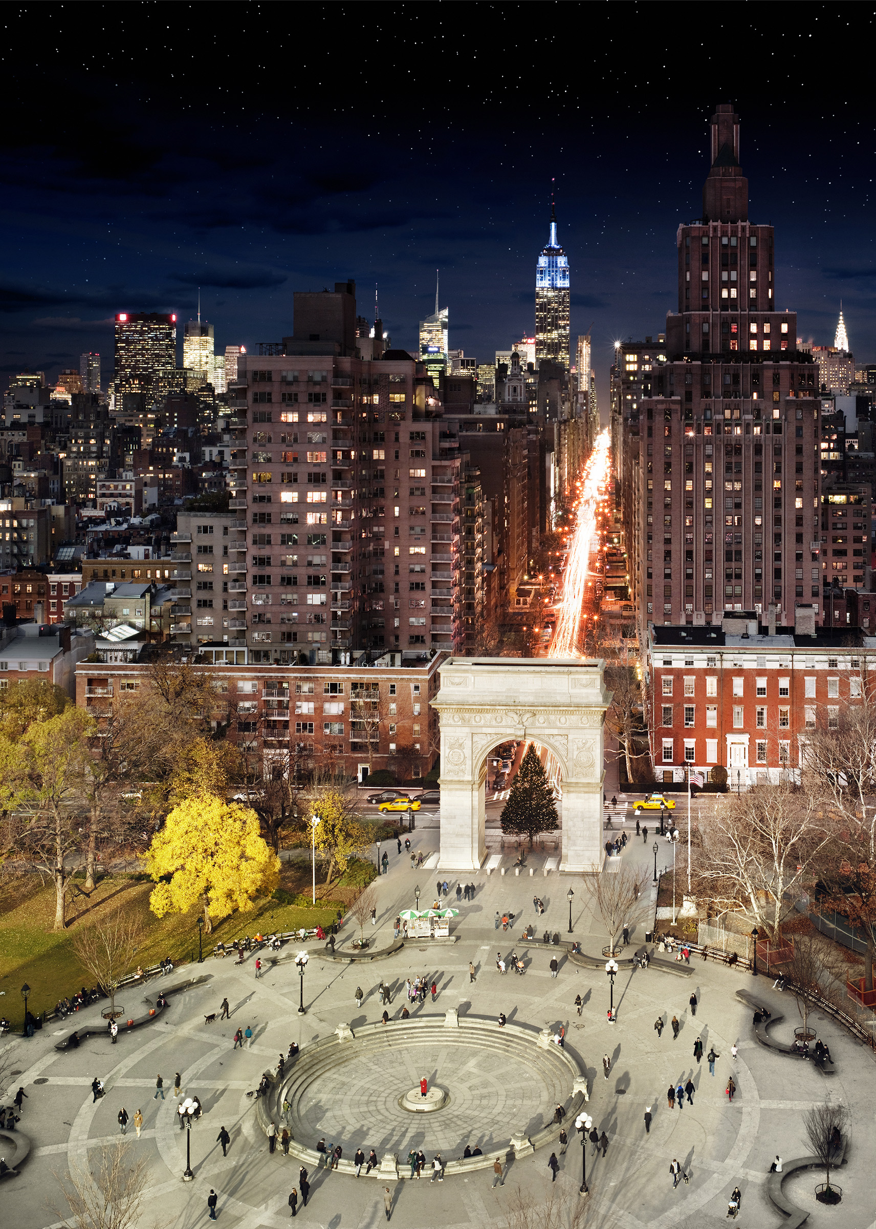 Day to Night: Washington Square Park © Stephen Wilkes