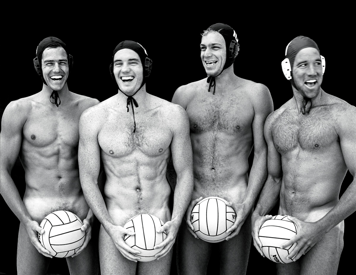 Rick McNair, Alex Rousseau, Chris Humbert, Chris Duplanty, the 1996 U.S. men’s water polo team, display their top form. LIFE 1996 © Joe McNally