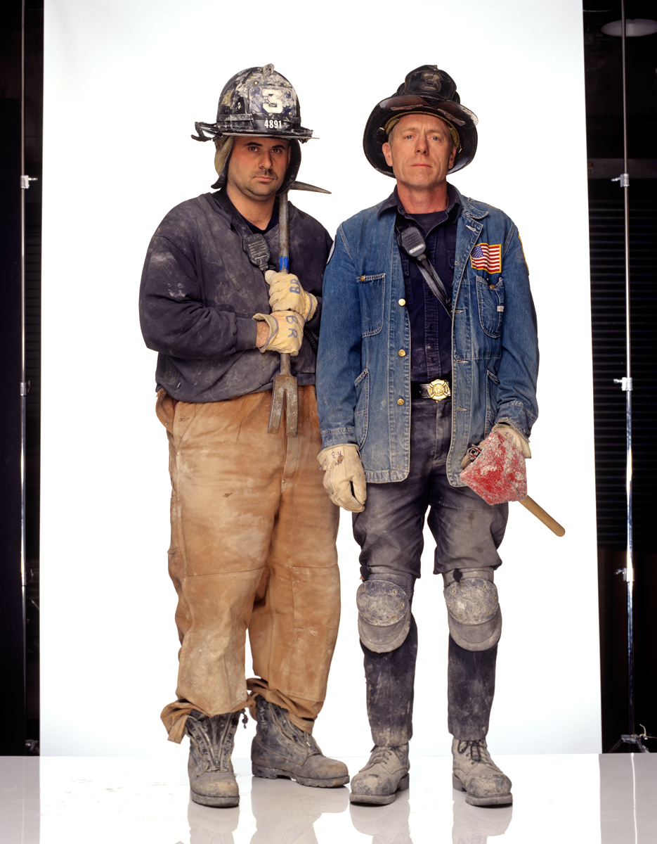  Faces of Ground Zero; Firemen Bill Ryan and Mike Morrisey 2001 © Joe McNally 