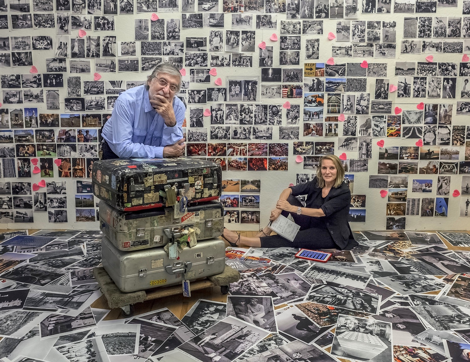 Jean-Pierre and Eliane Laffont putting together "Photographer's Paradise." © Sam Matamoros.