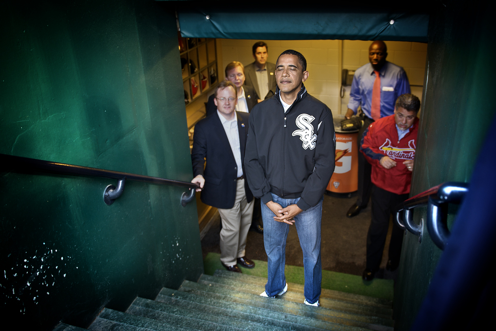   Behind the scenes with President Barack Obama before the&nbsp;All-Star Game at Busch Stadium in St. Louis. July 14, 2009&nbsp;© David Bergman  