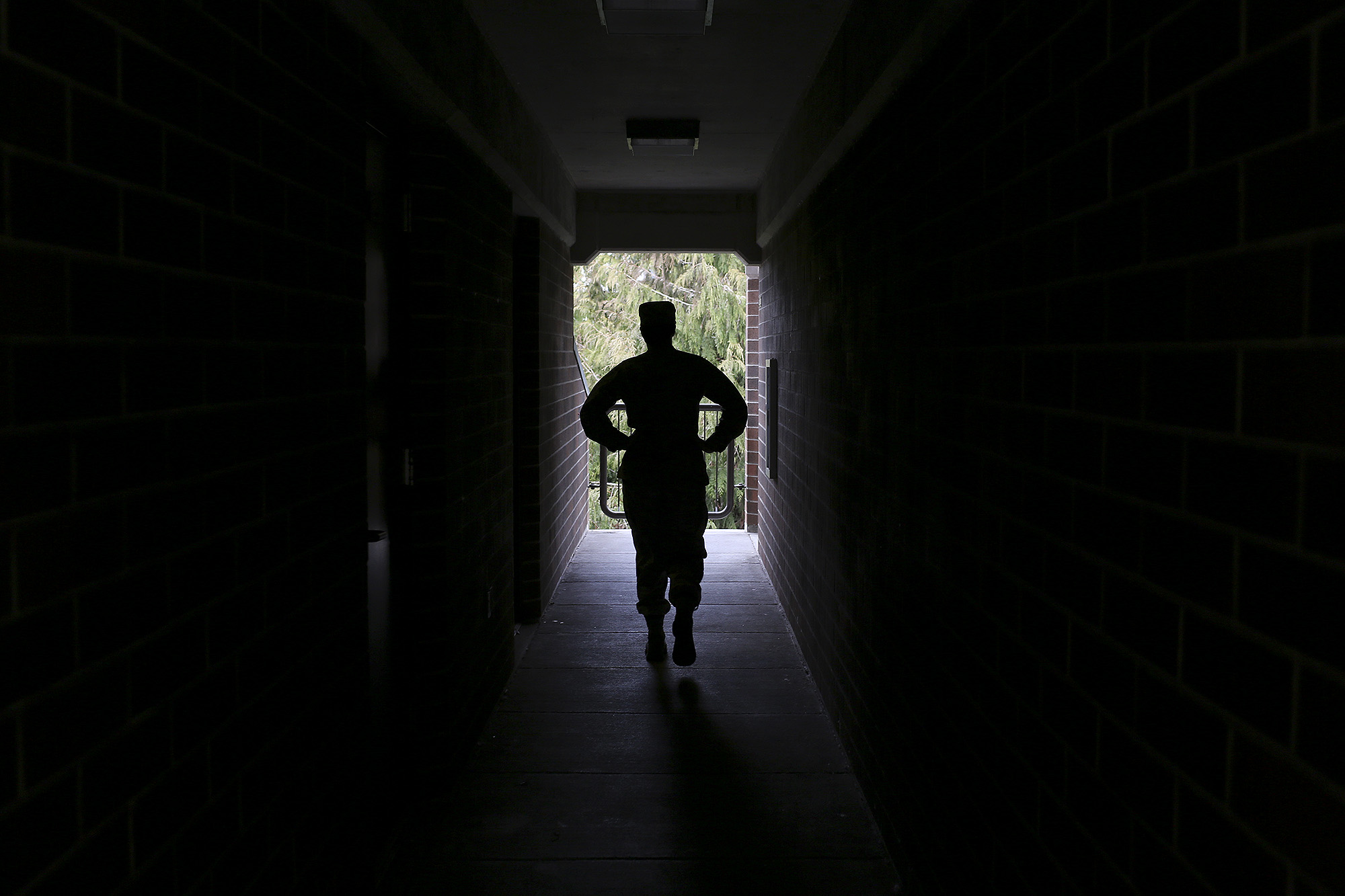 Airman Myah Bilton-Smith, 21, prepares for her final inspection for her discharge from the Air Force. ©Lisa Krantz/San Antonio Express-News/ZUMA Press