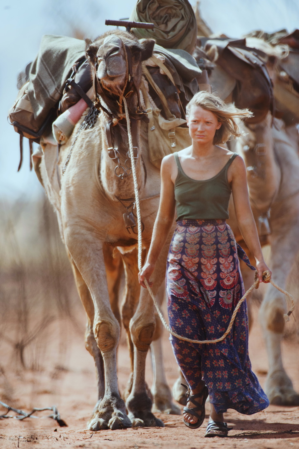   Robyn (Mia Wasikowska) leads her camels.   ©   Matt Nettheim/See-Saw Films&nbsp;  