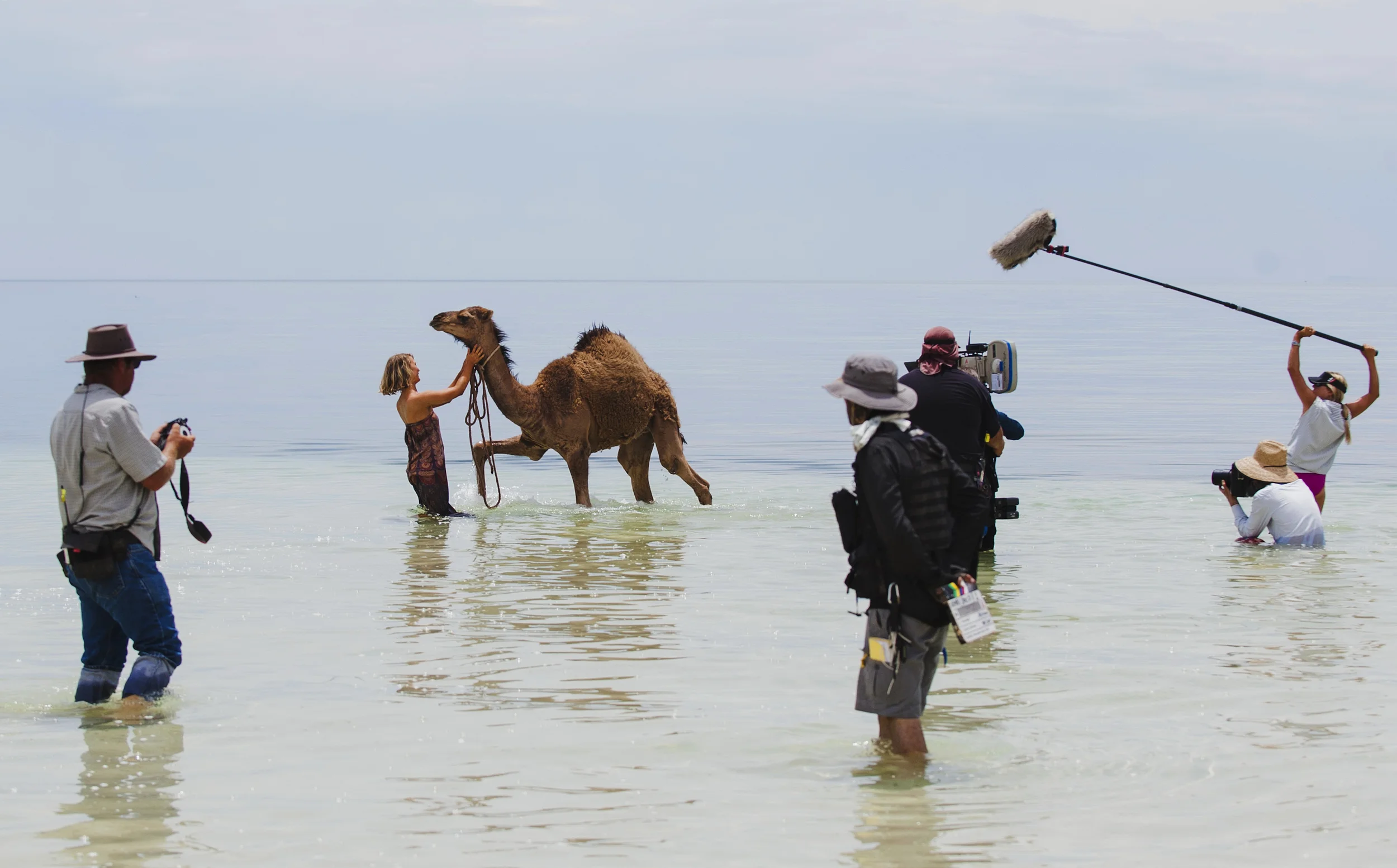 Shooting the beach scene in the Tracks movie. © Matt Nettheim/See-Saw Films 