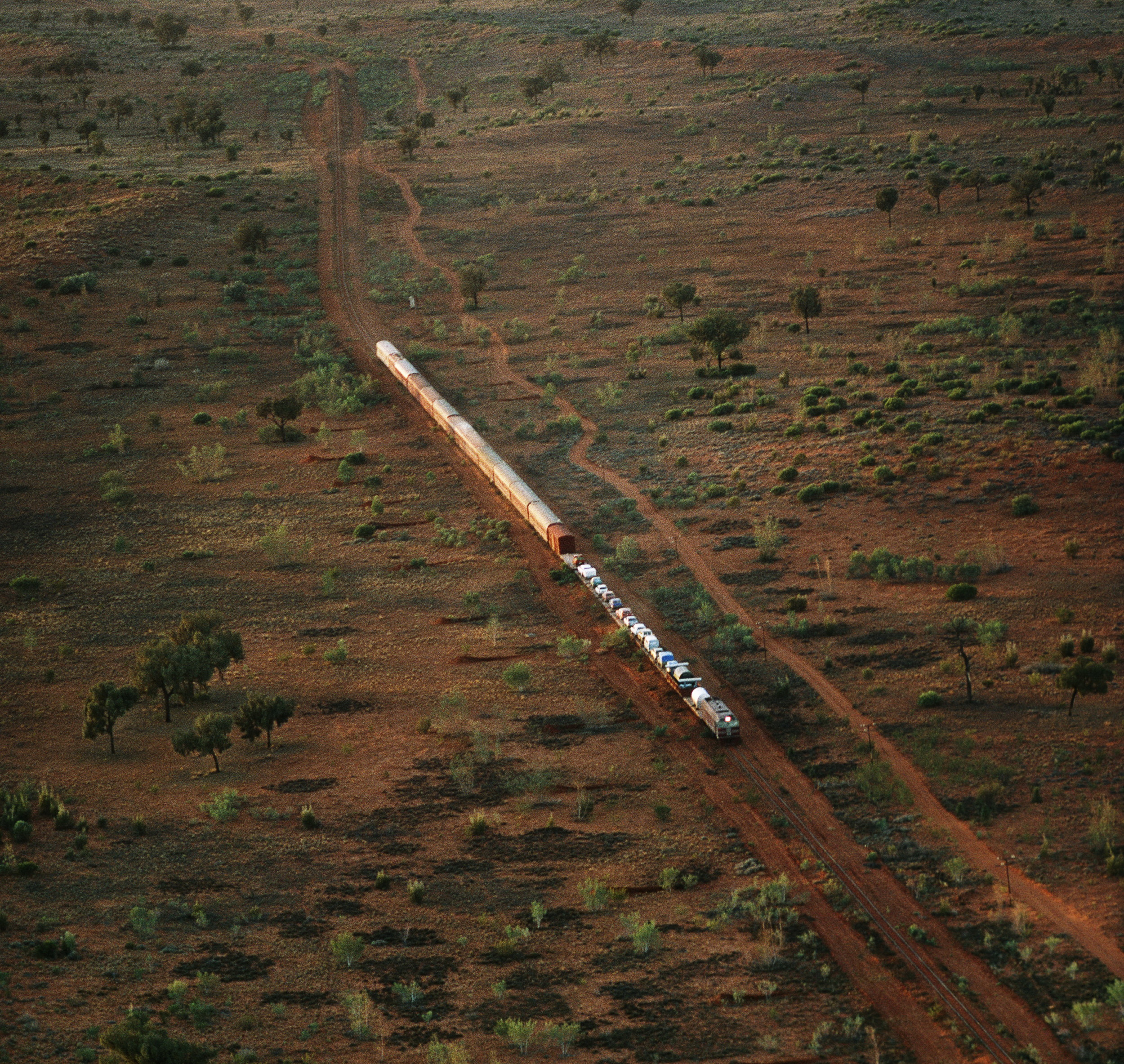 The beginning of Robyn Davidson's journey starts with a train ride to Alice Springs. © Rick Smolan/Against All Odds Productions