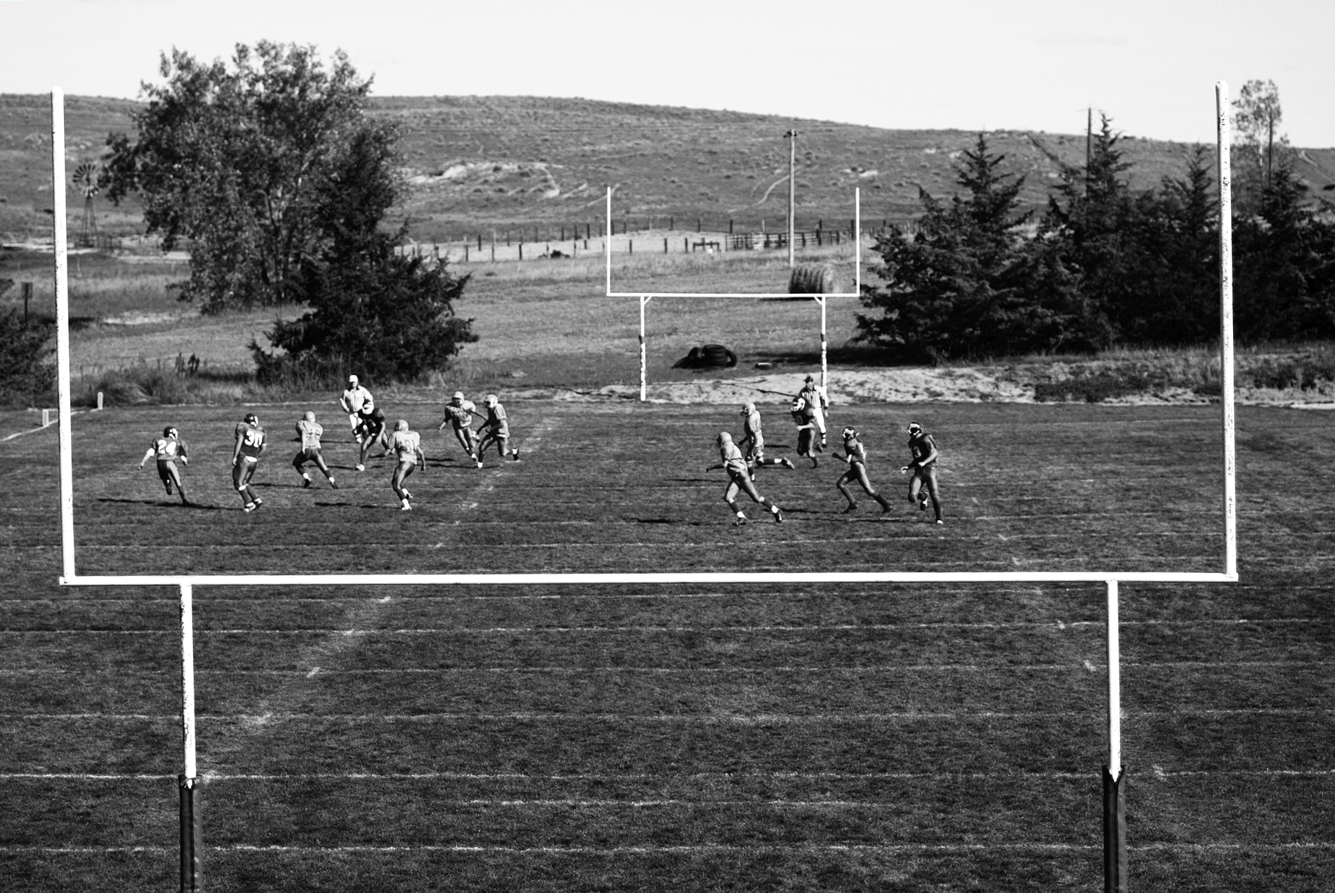 Arthur High School football team. Arthur High School has 26 students, grades 9-12. They are in the smallest class of schools in Nebraska. They play 6 man football. © Bill Frakes/Sports Illustrated