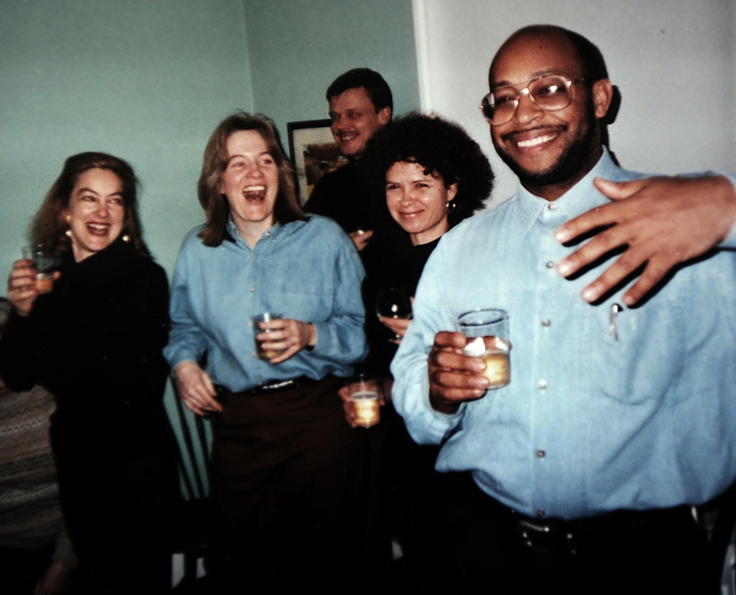 Left to right: Sarah Tanguy, Nancy Andrews, Elana Winsberg, Michel du Cille. Circa early 1990's.