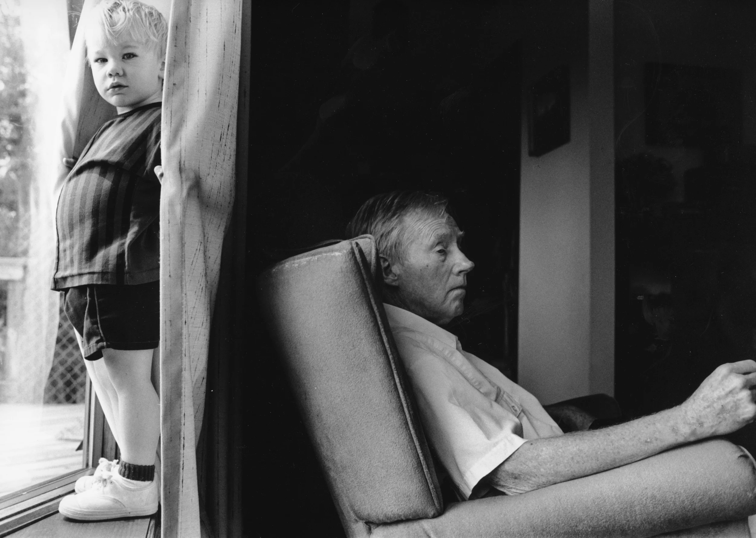 Partial View: An Alzheimer's Journal: Cary Smith Henderson and his grandson Eli. "I'd like a larger world than I have right now... I would love to see some people with Alzheimer's not trying to stay in the shadows all the time but say, "Damn it, we're people too." © Nancy Andrews