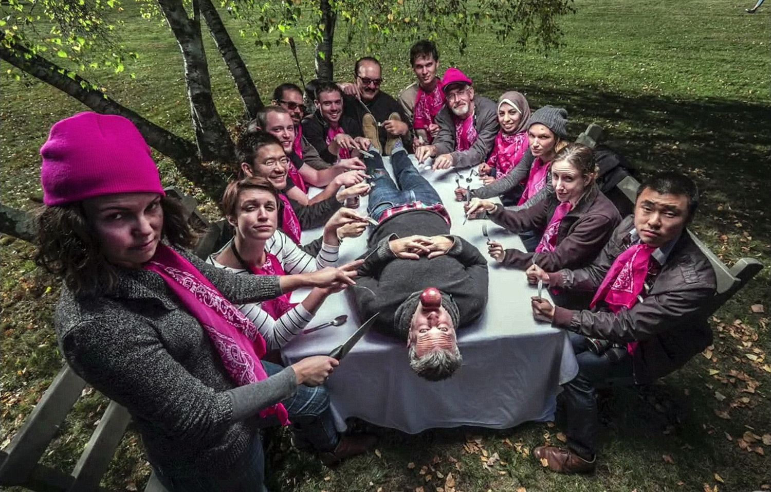 The Pink Team at the Eddie Adams Workshop . Photo: Courtesy of the Eddie Adams Workshop 