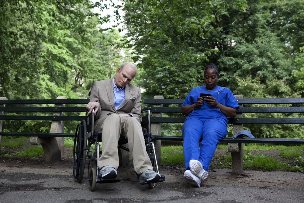   From “Maybe” which became the documentary   “The Many Sad Fates of Mr. Toledano.” 92-year-old Phil in the park. © Phillip Toledano  