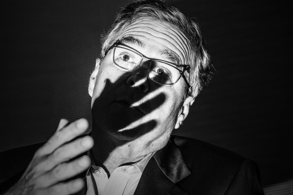    Politics in Black &amp; White:   &nbsp;Jeb Bush; talk to the hand. © Mark Peterson/   ReduxPictures      