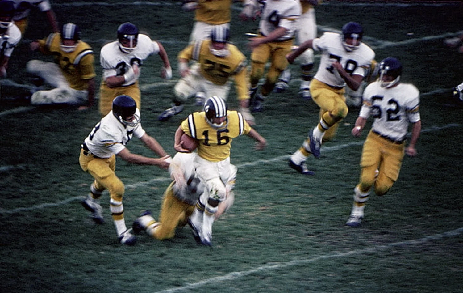 In the beginning: Dave Lanahao runs 99 yards from scrimmage. (Colorado College vs Colorado Mines) 1967. © 2015 David Burnett/Contact Press Images
