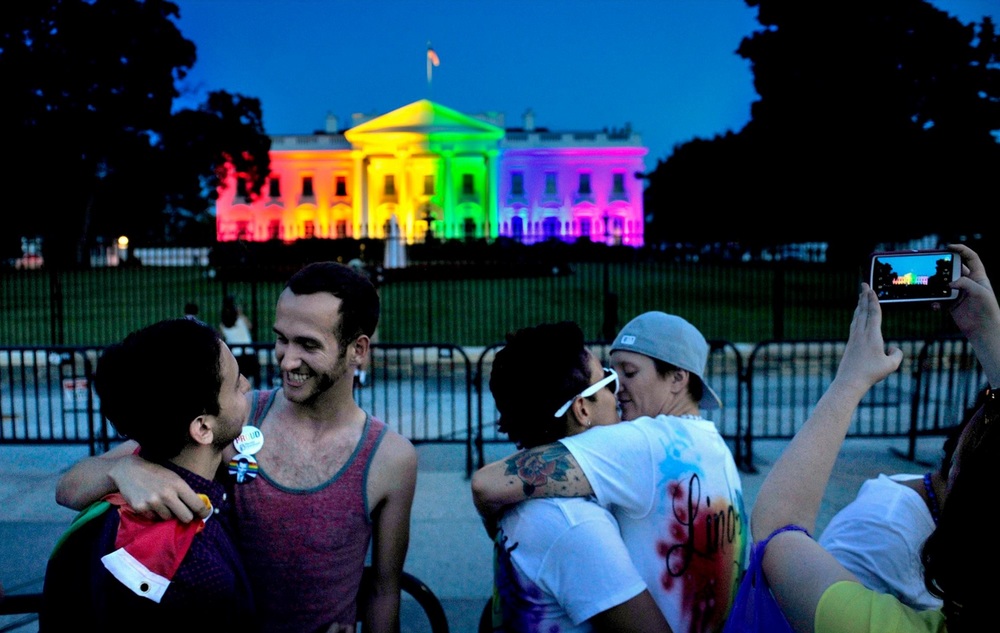   The White House was lit up with the colors of the gay pride flag tonight to honor the historic decision today. It was so wonderful to see all the love. © 2015 Michael S. Williamson/The Washington Post  