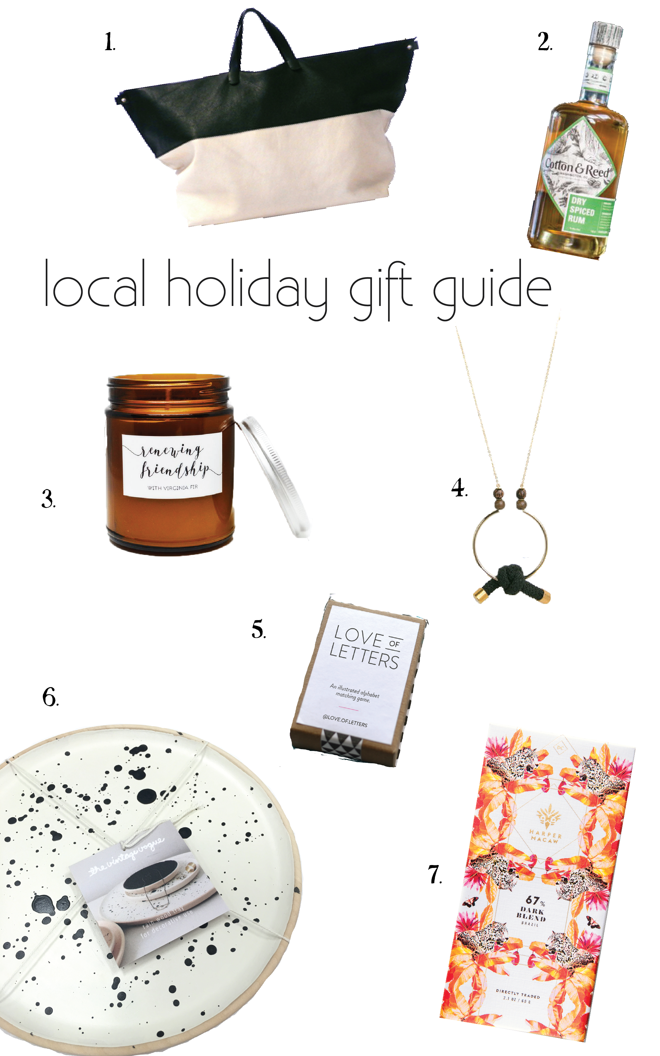 1. Matine | 2. Cotton + Reed | 3. Pure Palette | 4. Kicheko Goods | 5. Love of letters | 6. the vintage vogue | 7. Harper Macaw