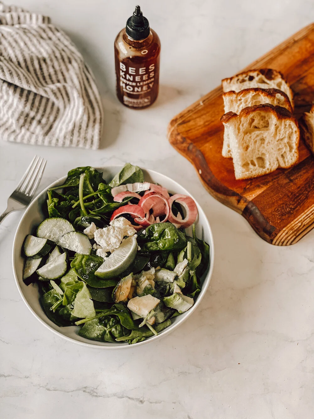 Spinach Avocado Salad with Lime Vinaigrette