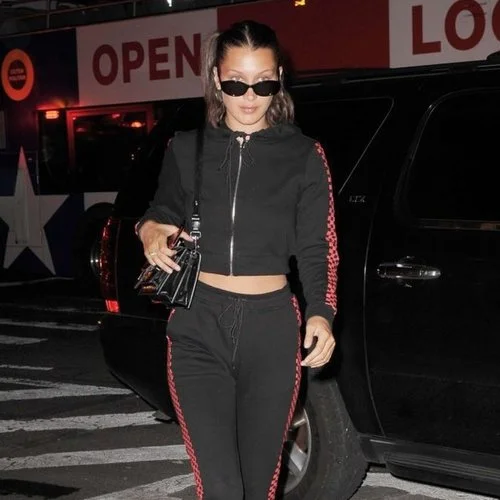 BELLA HADID IN GODSPEED TRACKSUIT // MAY 2017