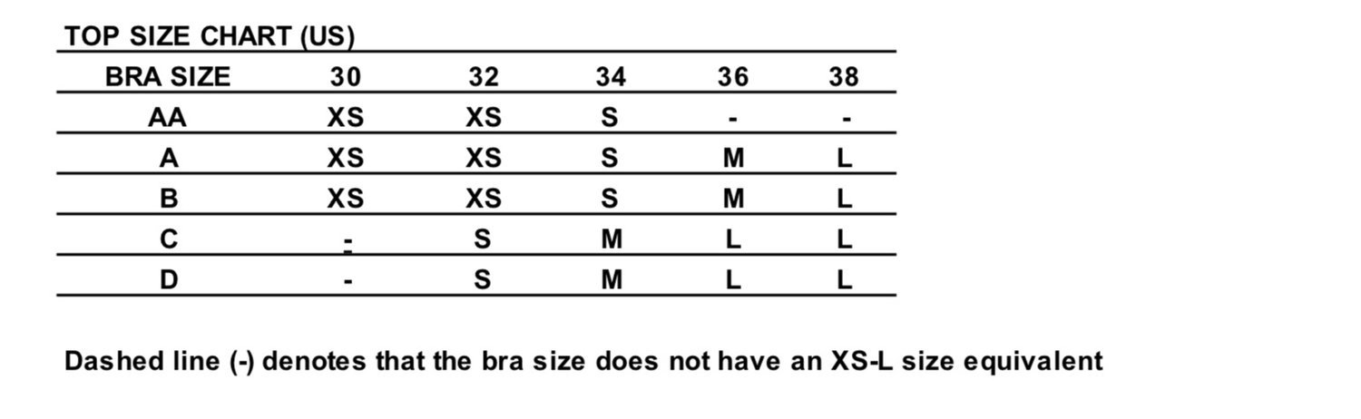 Womens Top Size Chart