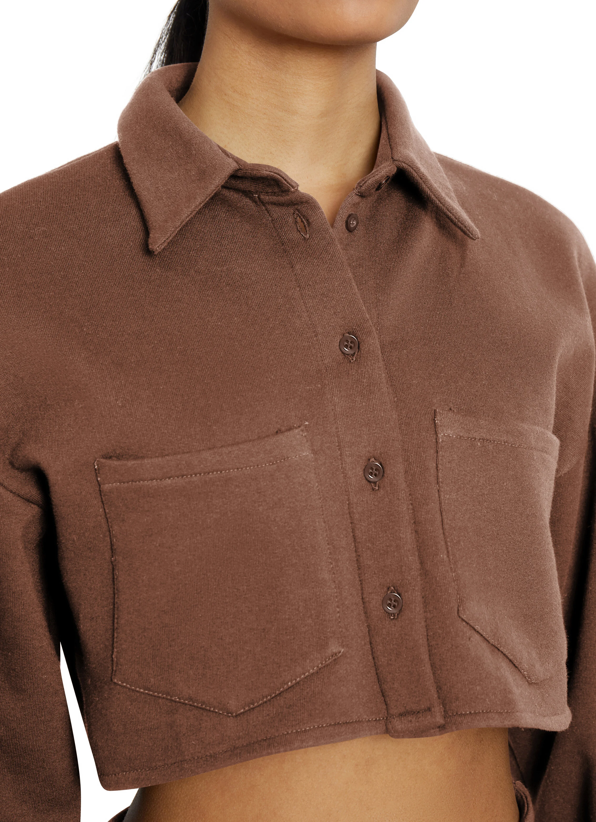 FLEECE BUTTON-UP TOP â DANIELLE GUIZIO