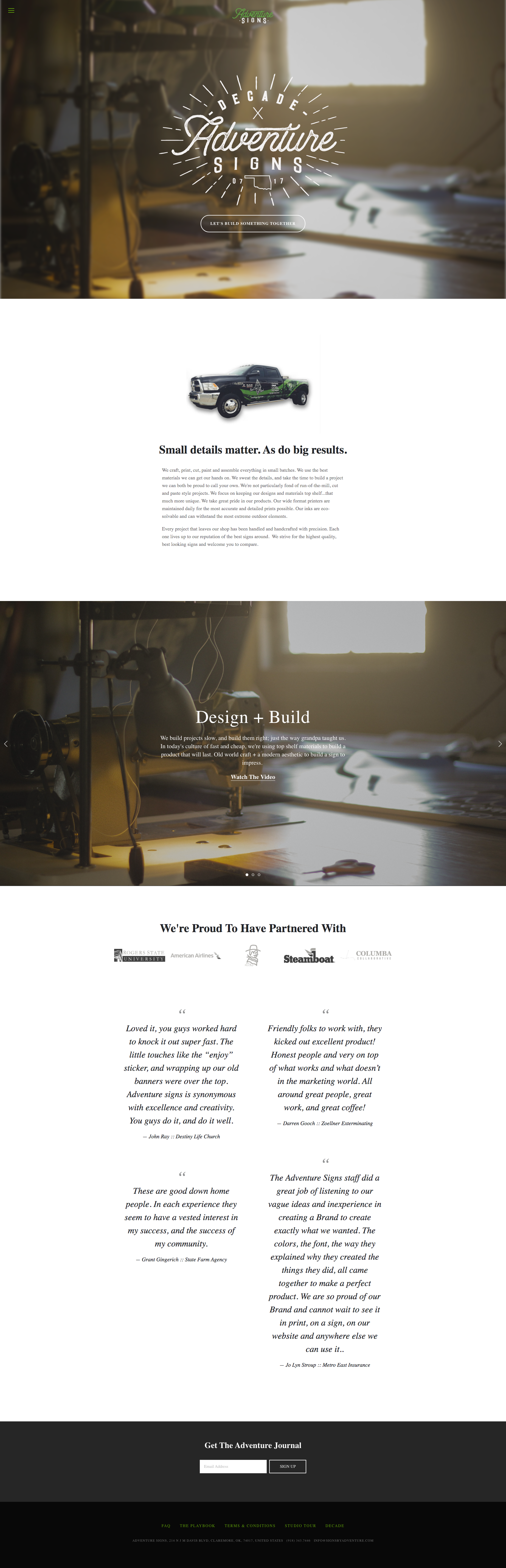 Adventure Signs Homepage