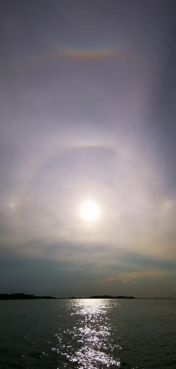 That day, we saw a double rainbow in the sky while sailing.