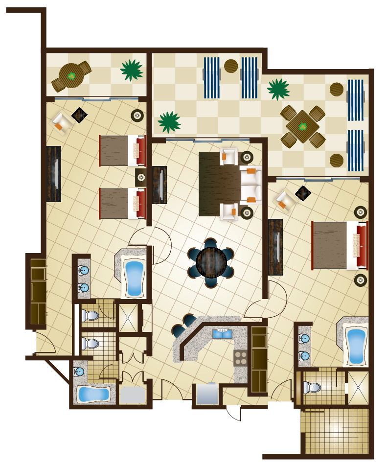 2 bedroom presidential suite (basic layout)