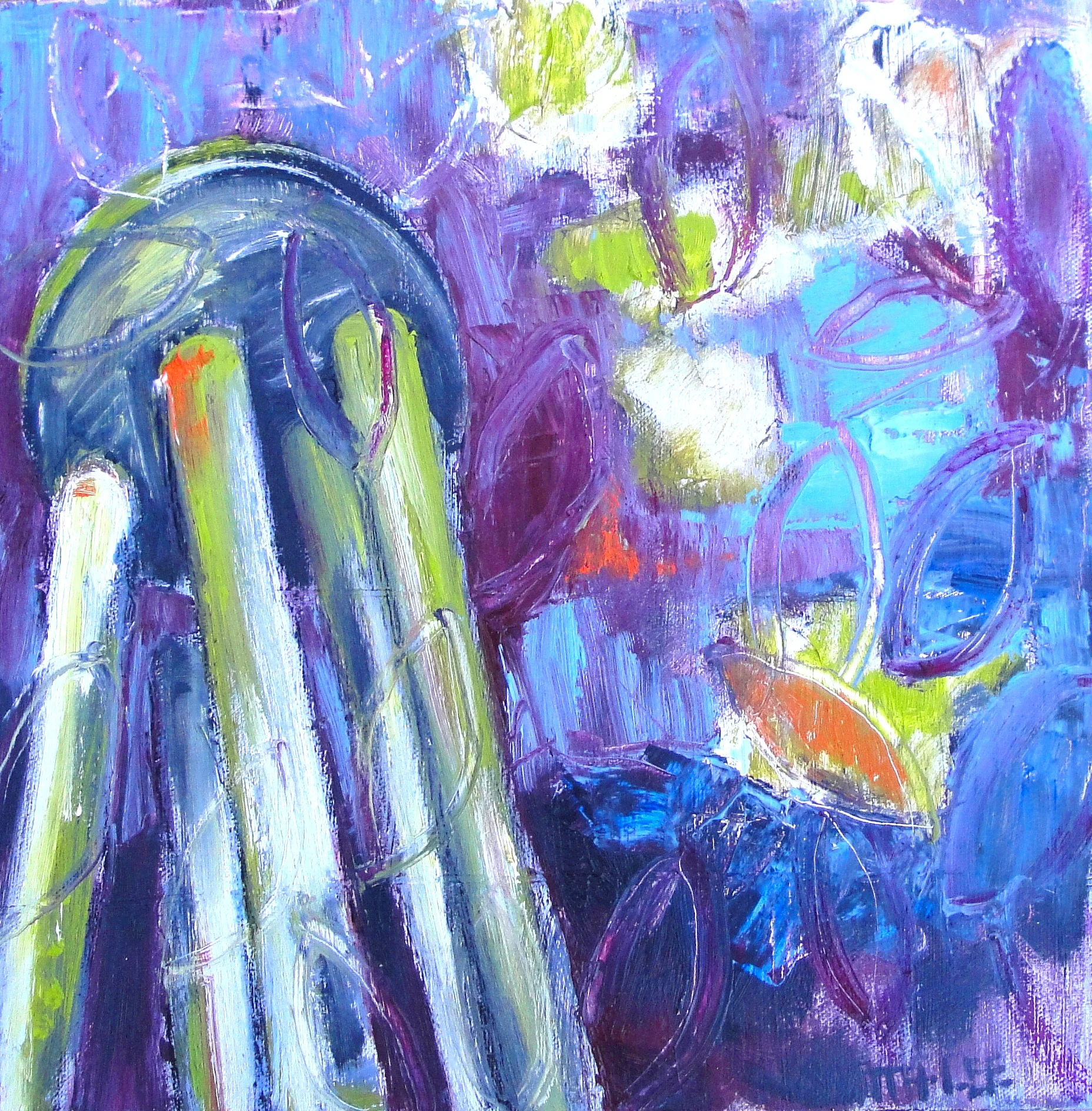 Purple Chimes, 2008 &nbsp; 10x10 oil on canvas