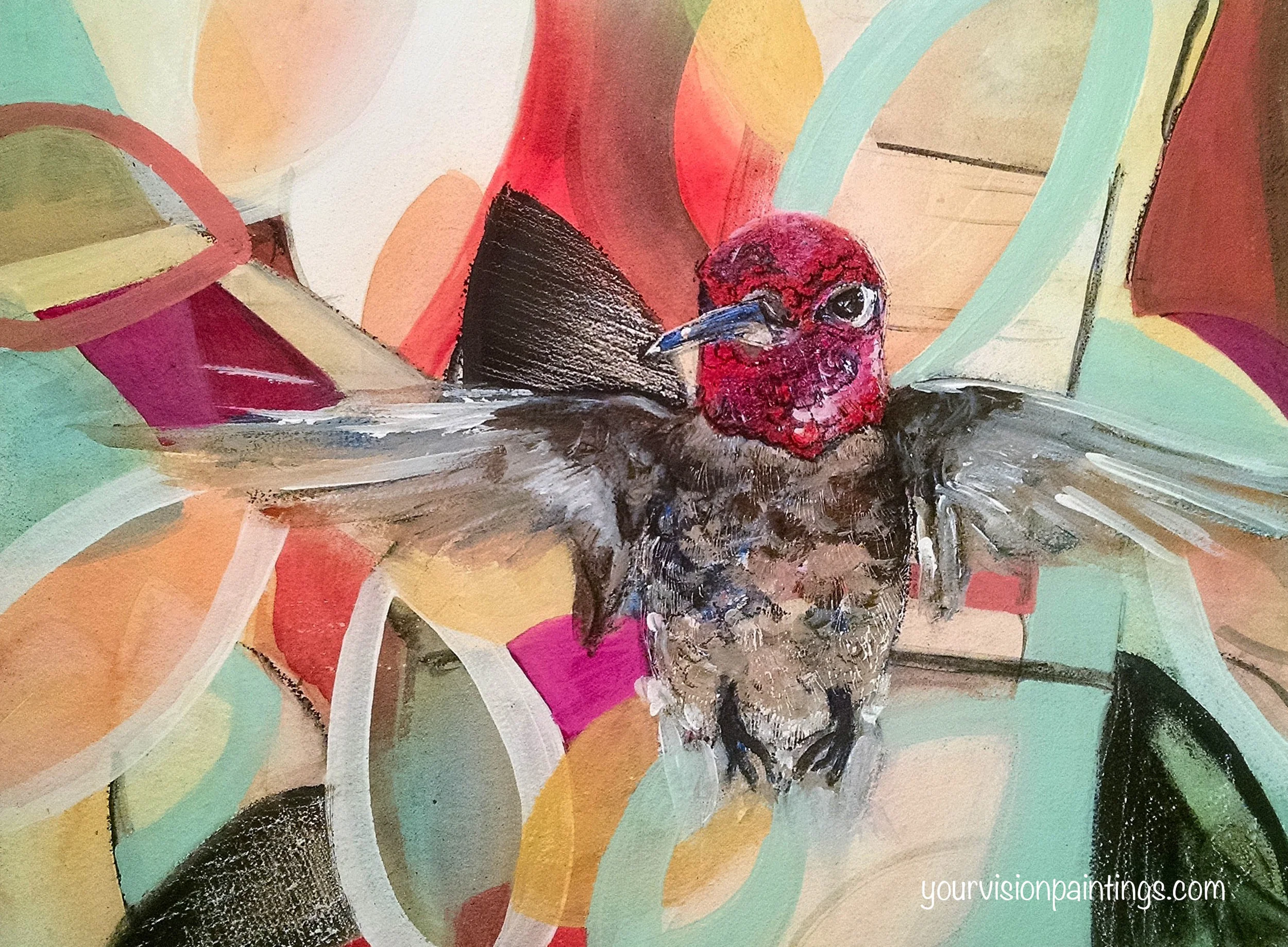 Things Seem Different, 10x12, mixed media on board