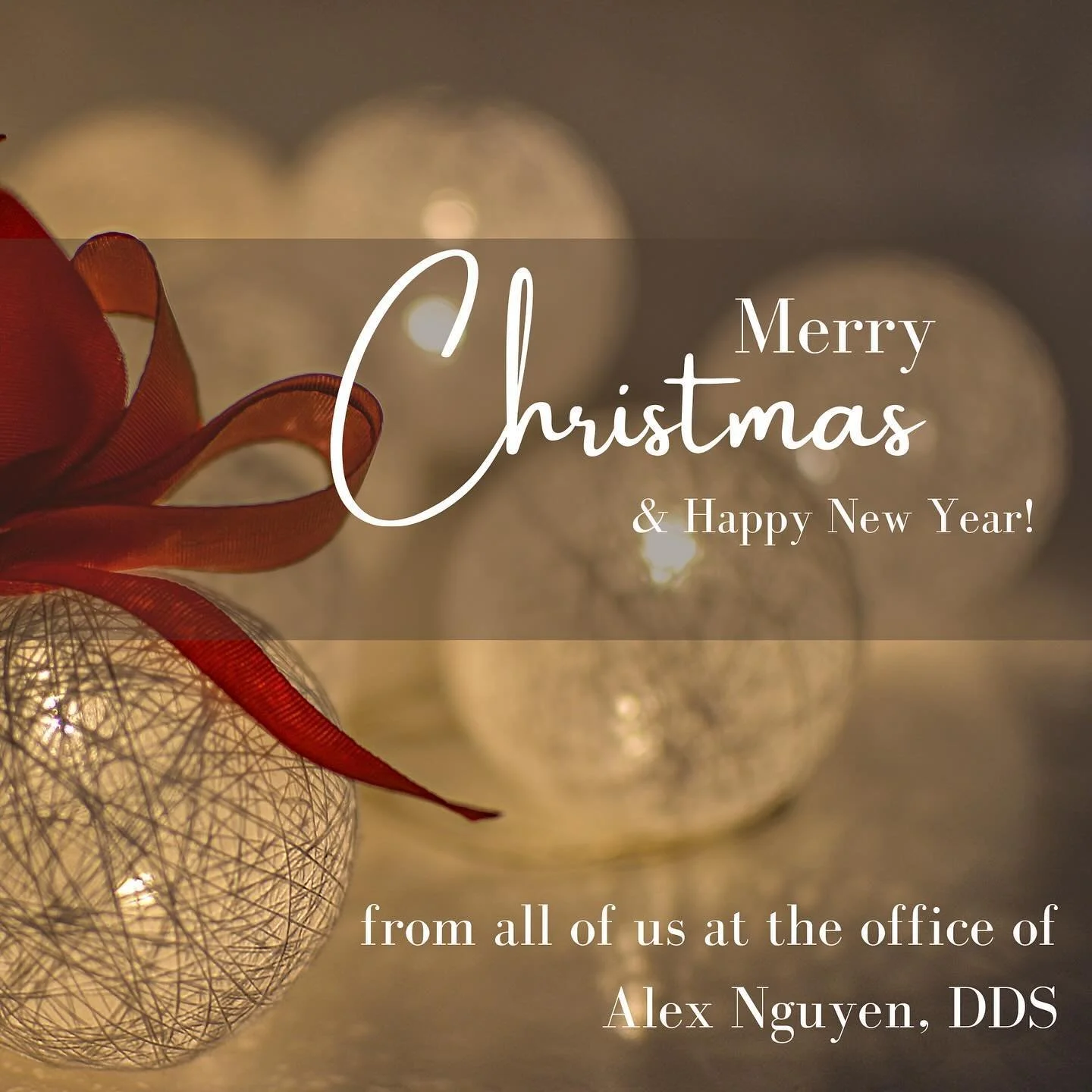 Season&rsquo;s Greetings from our team to you and yours.  We wish you the best gift of all:  Health - because with that you will find Love, Happiness, and Peace in your heart.
Thank You for another wonderful year of opportunities to support your dent
