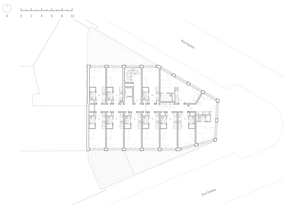 达罗·拉西仁展馆和玛德琳·佩莱蒂青年住宅（Dareau La Sirène Pavilion and Madeleine Pelletier Youth Residence）