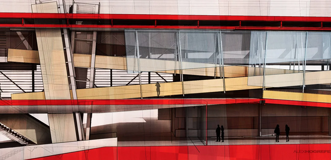 克兰布鲁克方案:建筑剖面