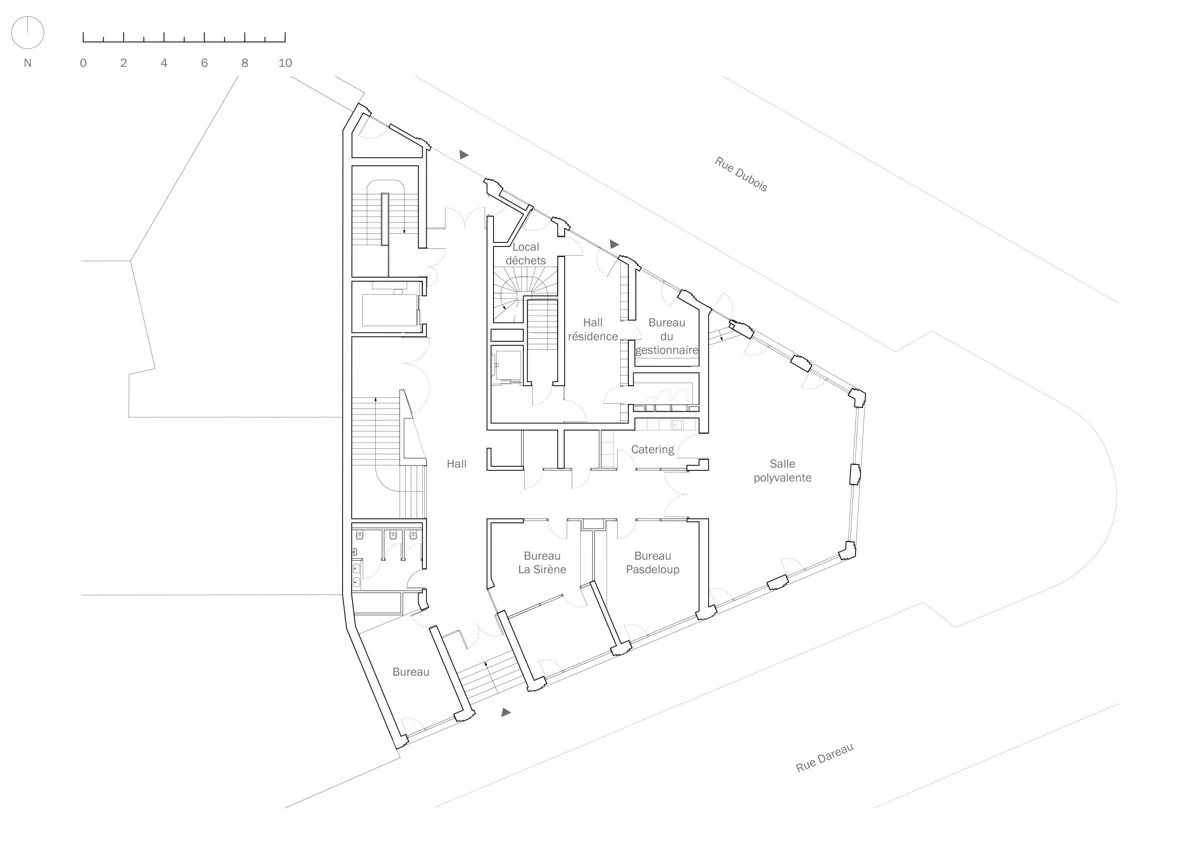 达罗·拉西仁展馆和玛德琳·佩莱蒂青年住宅（Dareau La Sirène Pavilion and Madeleine Pelletier Youth Residence）