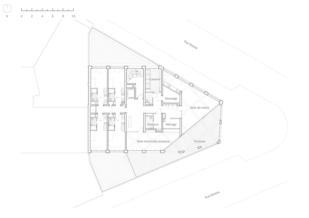 达罗·拉西仁展馆和玛德琳·佩莱蒂青年住宅（Dareau La Sirène Pavilion and Madeleine Pelletier Youth Residence）