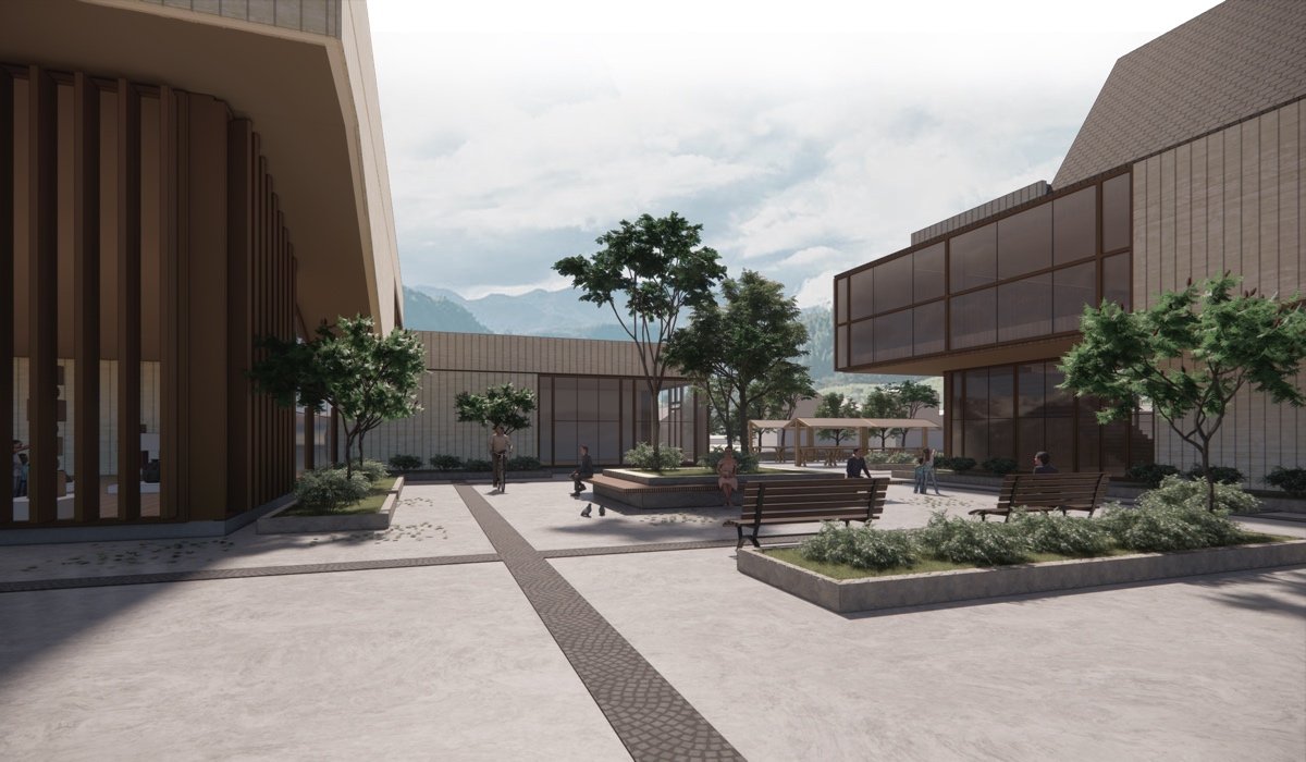 旧机场旁的市民中心：奥克萨潘帕政府建筑（Civic Center by the Old Airstrip Government Building in Oxapampa）
