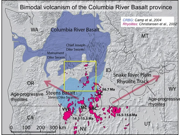 Rhyolites, CRBs & the Yellowstone Hot Spot — Research by Dr. Martin Streck