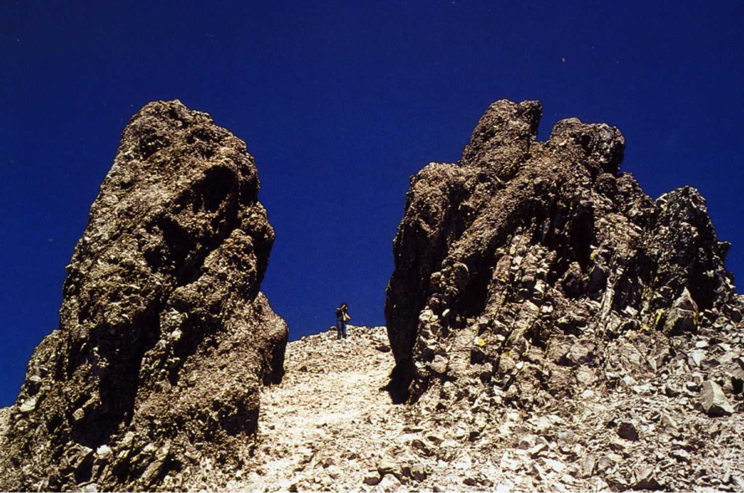 Dacite lava spines on the side of Lassen Peak