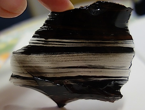 This is the nicest piece of obsidian Jan found.