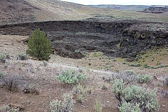 collapsed crater just off main road