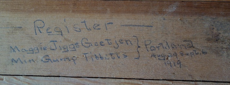 A ranger pointed out the signatures written in pencil on some of the walls. I wouldn't have seen them, but my flash picked them up.
