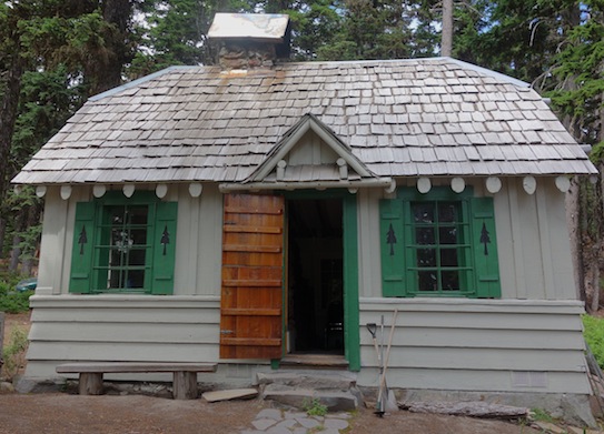 Later, we took another short hike past some of the cottages which can be rented near Cloud Cap. Isn't this one charming?