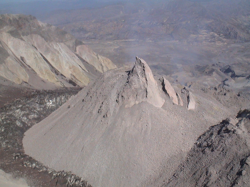 Mt. St. Helens — Rhyolite erupting out of the dome vent in 2006 “whaleback” FormS