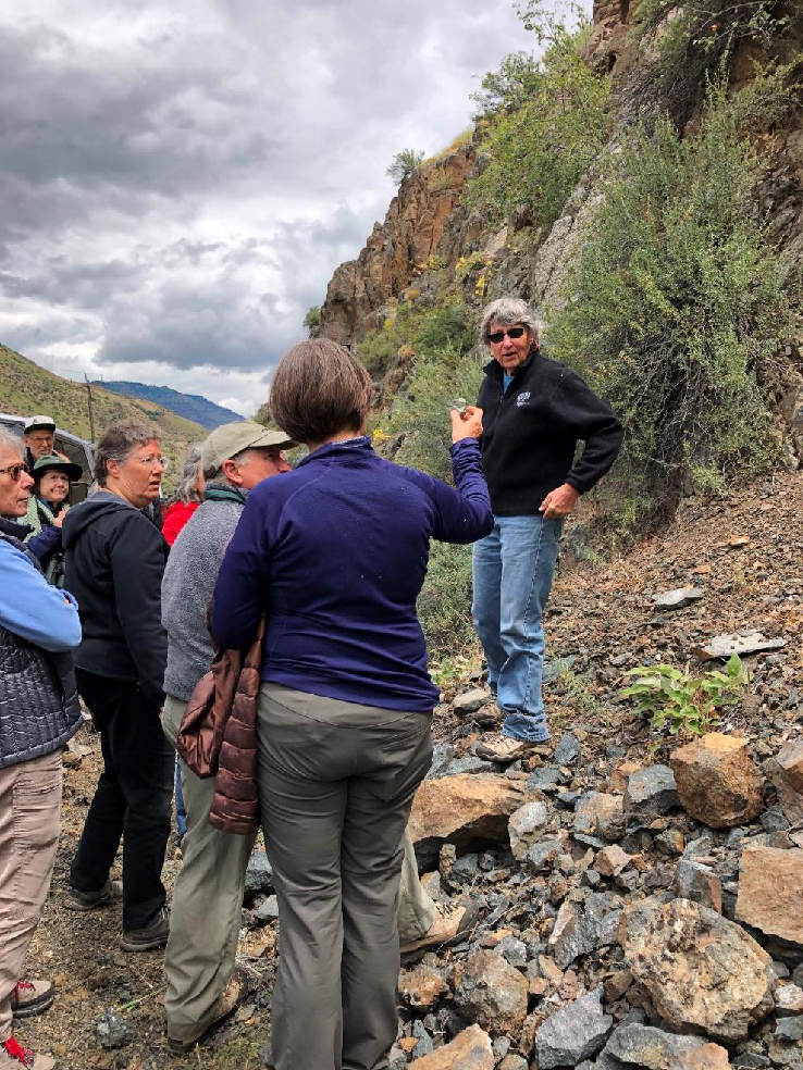 Our first two stops in Hells Canyon were in the first five miles north of Copperfield on the Idaho side, where we viewed the greenstones of the Hunsaker Creek formation.