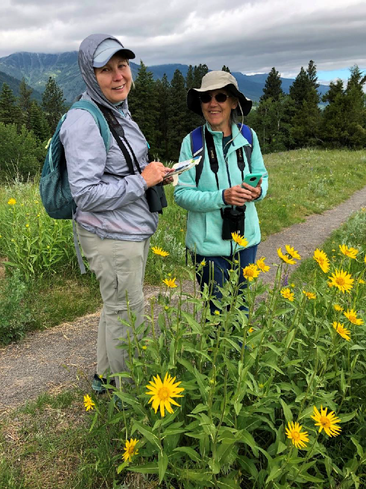 Teresa Meyer and Barbara Stroud shown here plotting an article on the botany of the prairie.