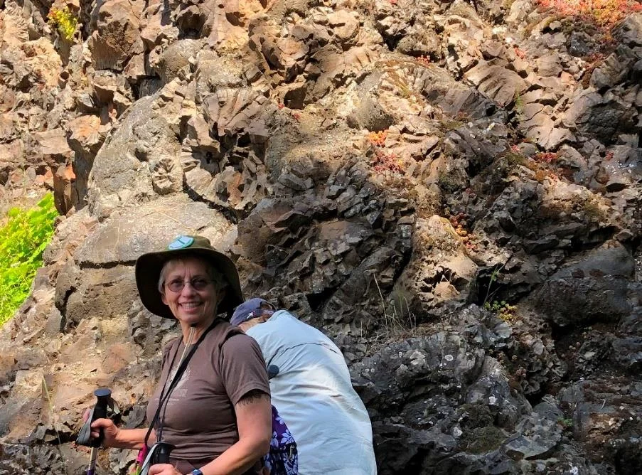 Carol and the pillow basalts. I’m not sure who took the shot or who is behind me.