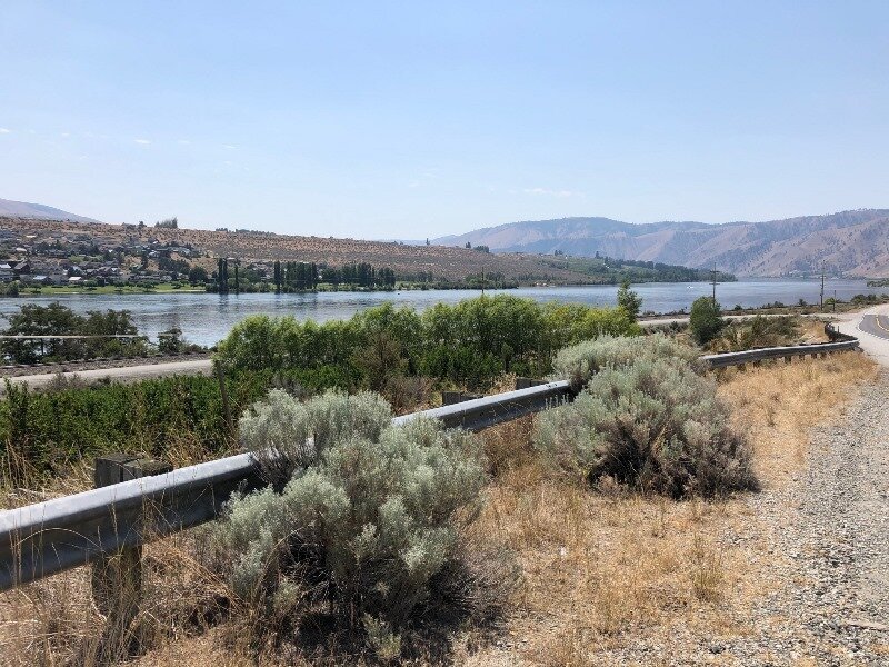  The Great Terrace from across the river just south of the grade up to Chelan. This is an ancient alluvial deposit of the Columbia River. 