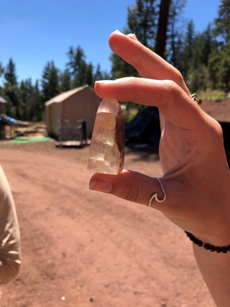  One of the largest raw sunstones 