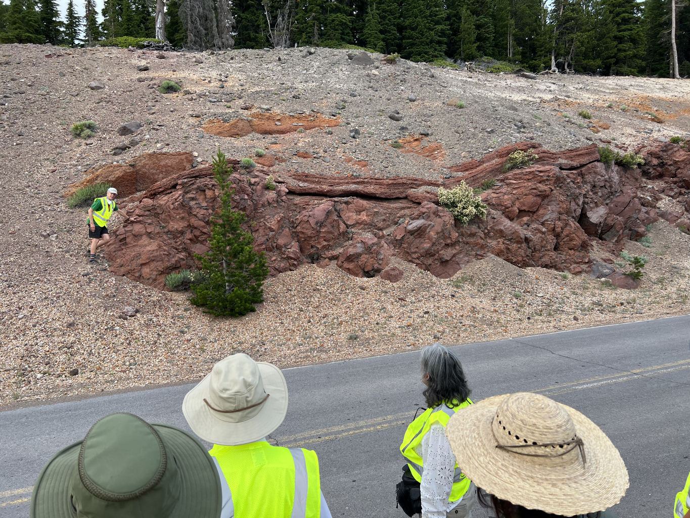  Stop 9 - Pumice of Cleetwood Cove. This flow occurred directly prior to the climactic eruption and some of the material oozed back into the crater after the eruption. 