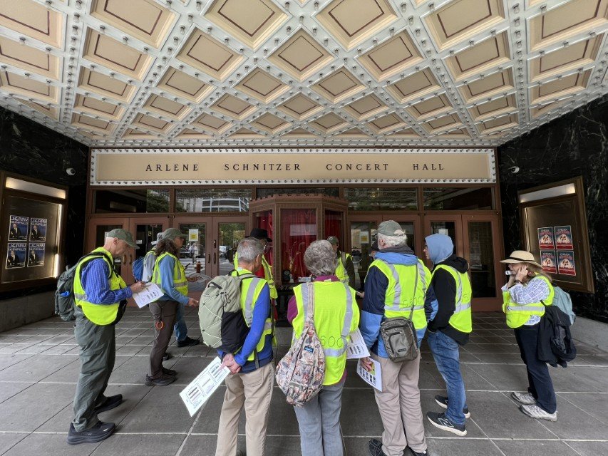  GSOC participants gather at the box office to see the serpentinite 